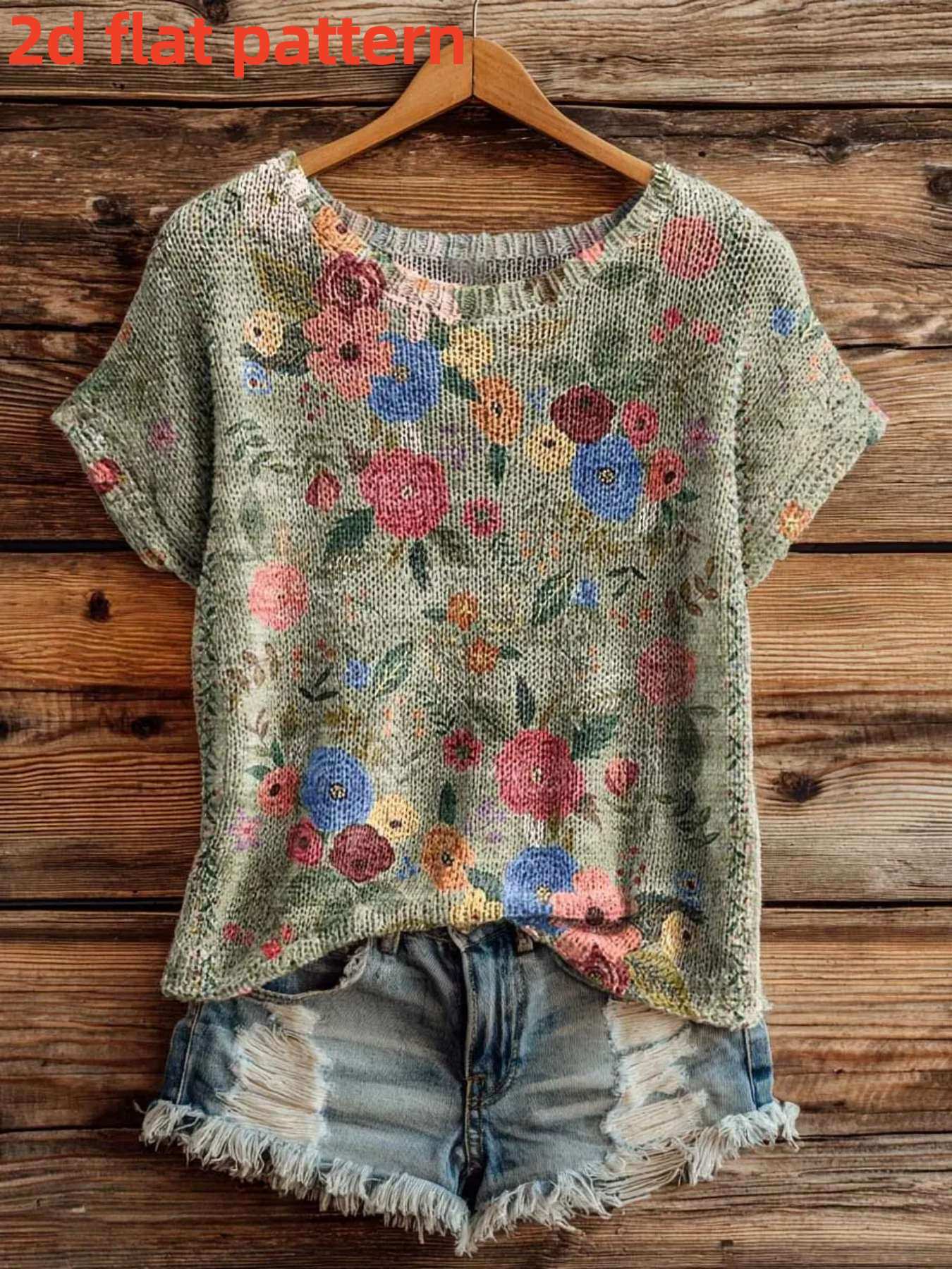 Summer Clothing Yarn - Bedrucktes Design - Nicht texturiertes Frühling/Sommer