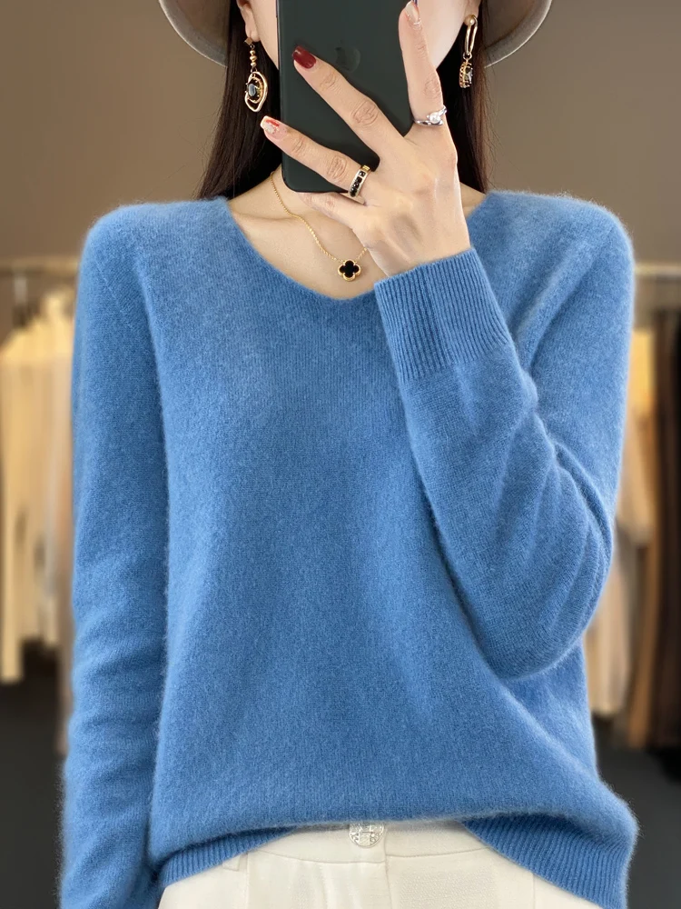 Summer Clothing Yarn - Fashion100% Merino Wolle Pullover Kaschmir Pullover