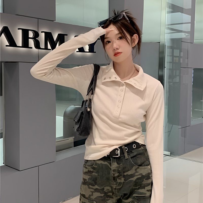 Summer Clothing Yarn - Frauen Mode Schlanke Langarm Shirts Taste