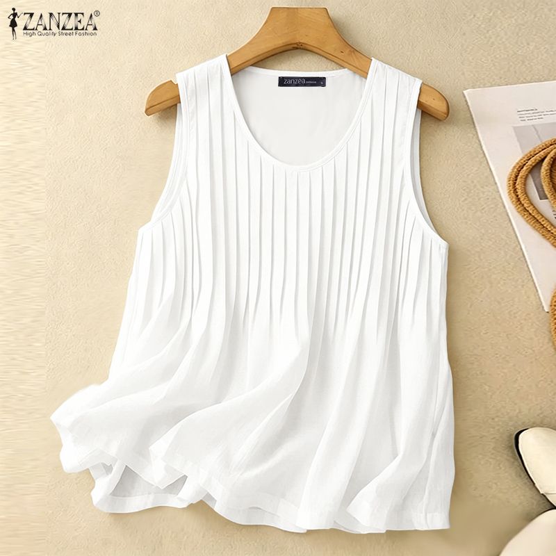 Summer Clothing Holiday - ZANZEA Damen Sommer-Tanktop mit Pintuck-Details, Übergröße,