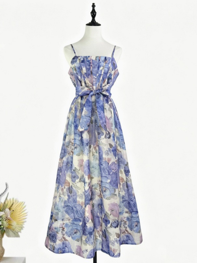 Summer Clothing Holiday - Sommerliches Retro-Kleid mit Print, elastischem Rücken,