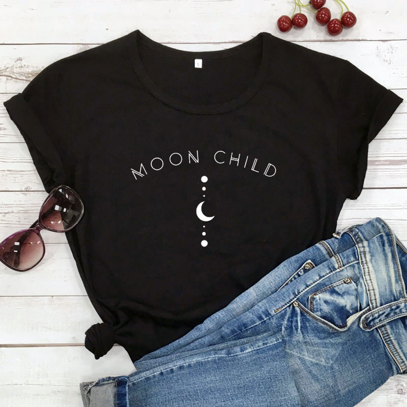 Summer Goth Clothing - Mond Kind Frauen T-shirt Spirituelle Mädchen