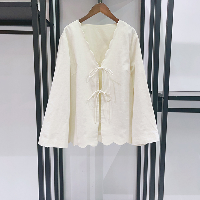 Crop Blouse Linen - 2026 Neue Vintage Boho Bestickte Bluse