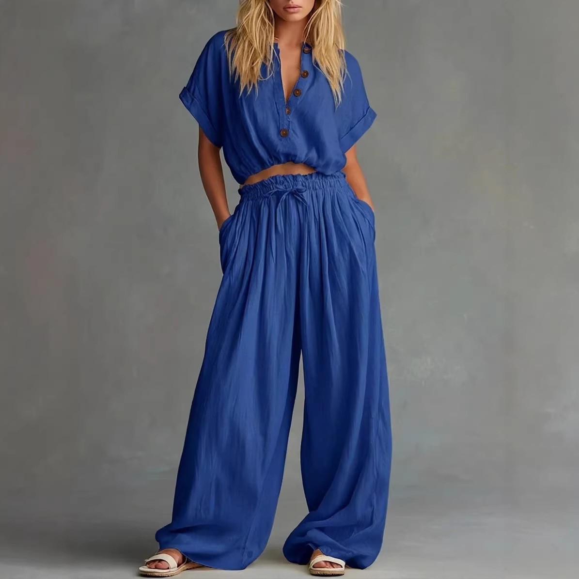 2-teiliges Set für Damen, Blus – Crop Blouse Linen Bewertung und Preis