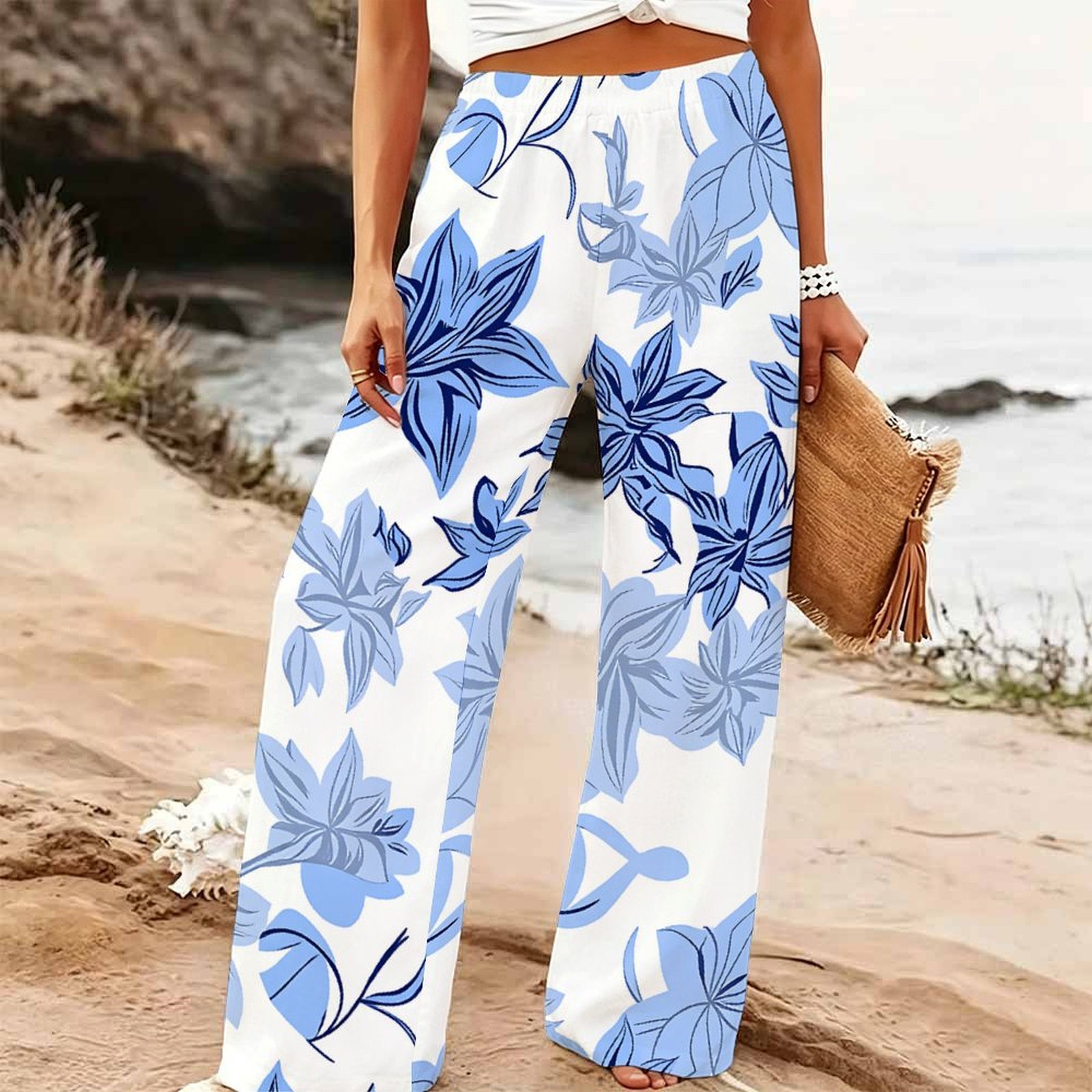 Damen Sommer Strand Weite Hose – Palazzo Pant Wide Bewertung und Preis