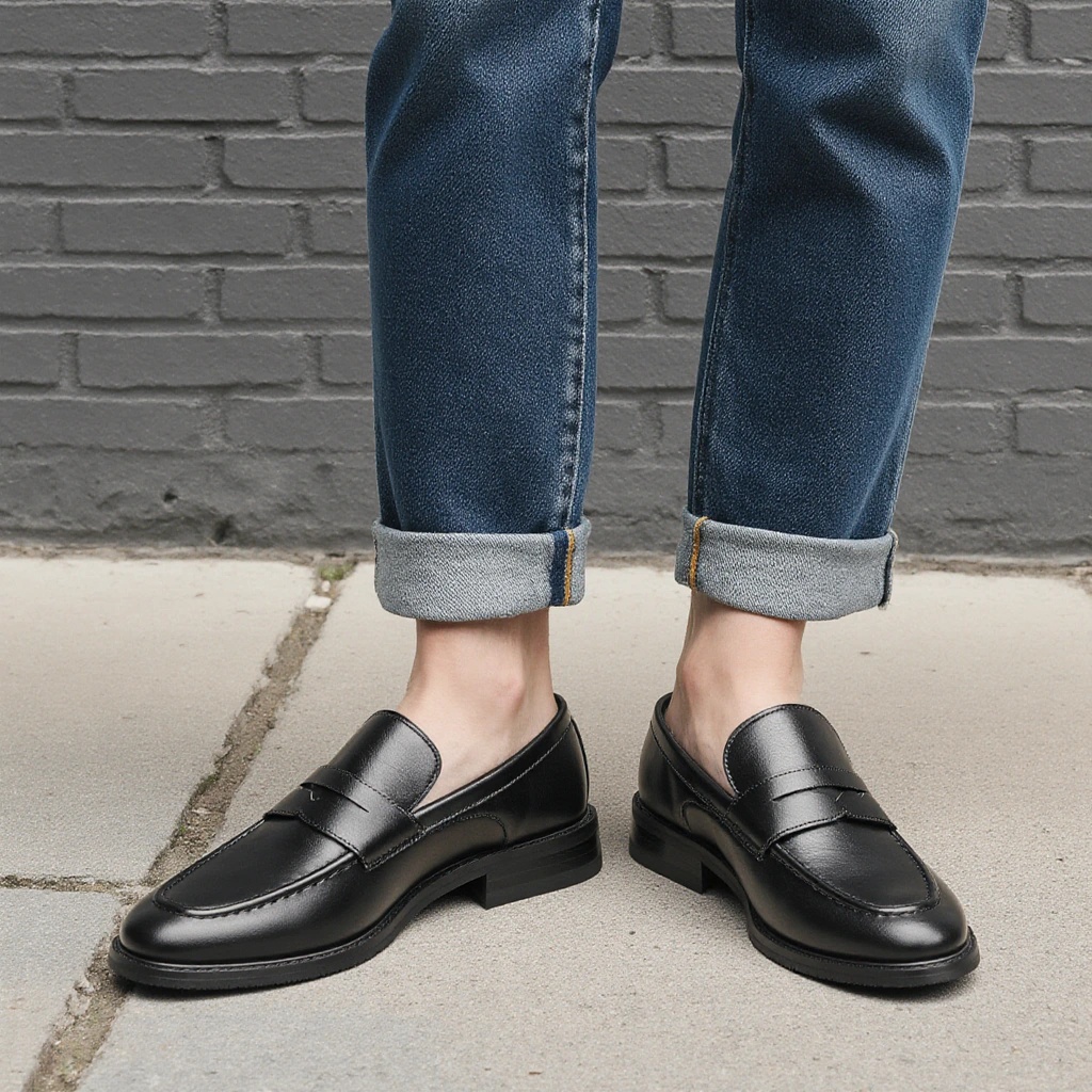 Herren Schwarze Penny Loafer K – Summer Clothing Office Bewertung und Preis
