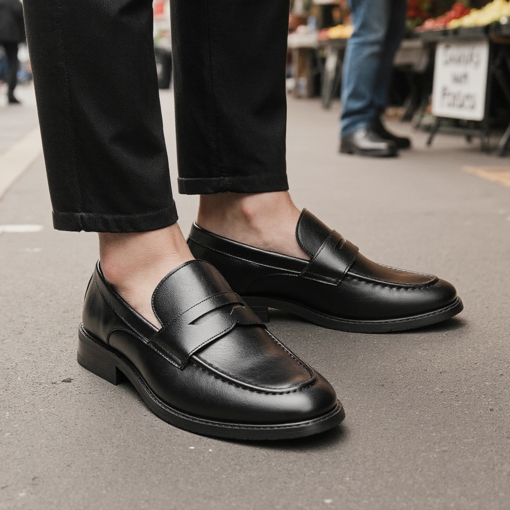 Herren Schwarze Penny Loafer K – Summer Clothing Office Bewertung und Preis