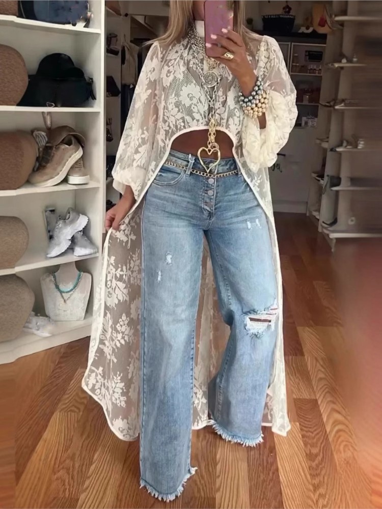Dame Mode Spitze Shirt Top Cas – Summer Clothing Holiday Bewertung und Preis