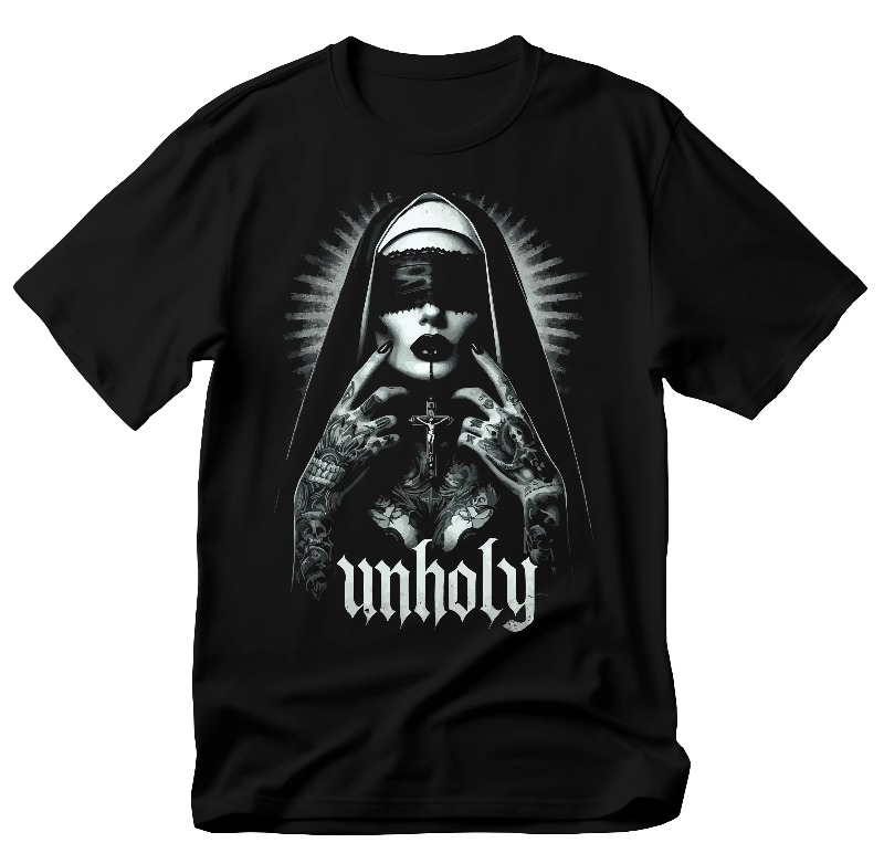 Unholy Nun T-Shirt: Gothic Sat – Summer Goth Clothing Bewertung und Preis