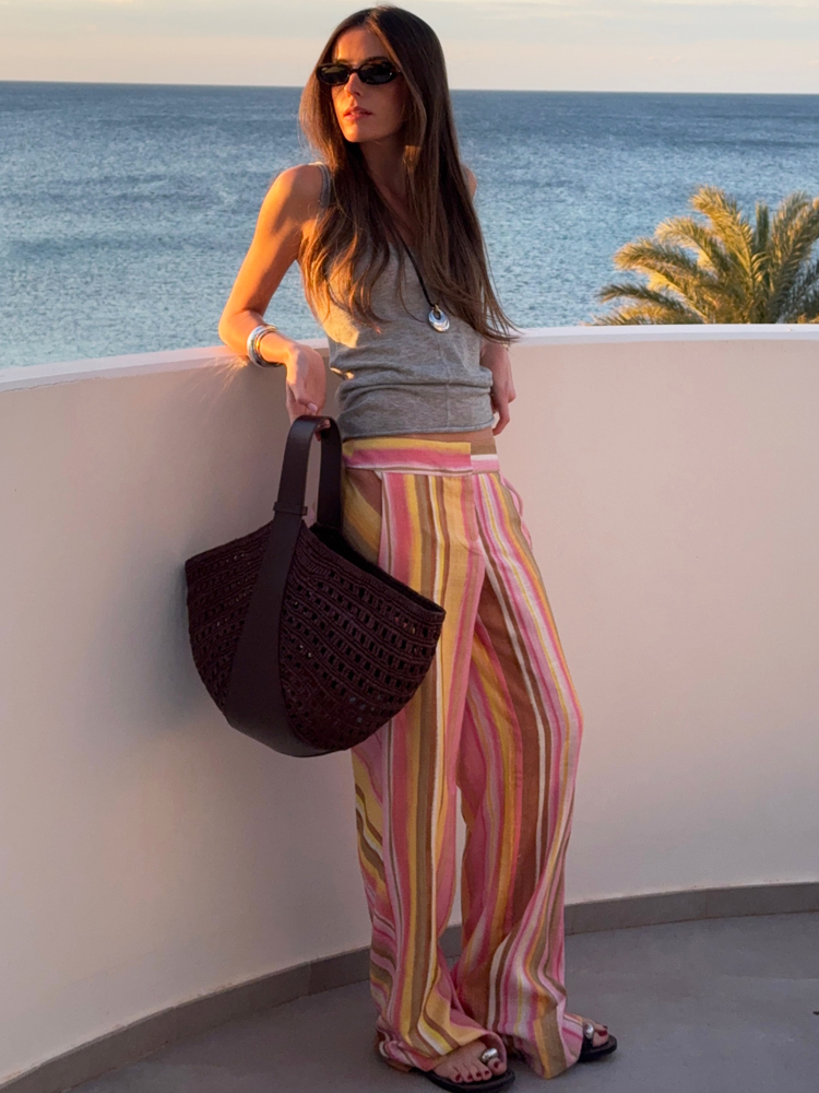 Damen Gestreifte Hosen Weite L – Palazzo Pant Wide Bewertung und Preis