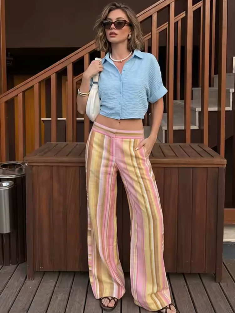 Damen Gestreifte Hosen Weite L – Palazzo Pant Wide Bewertung und Preis