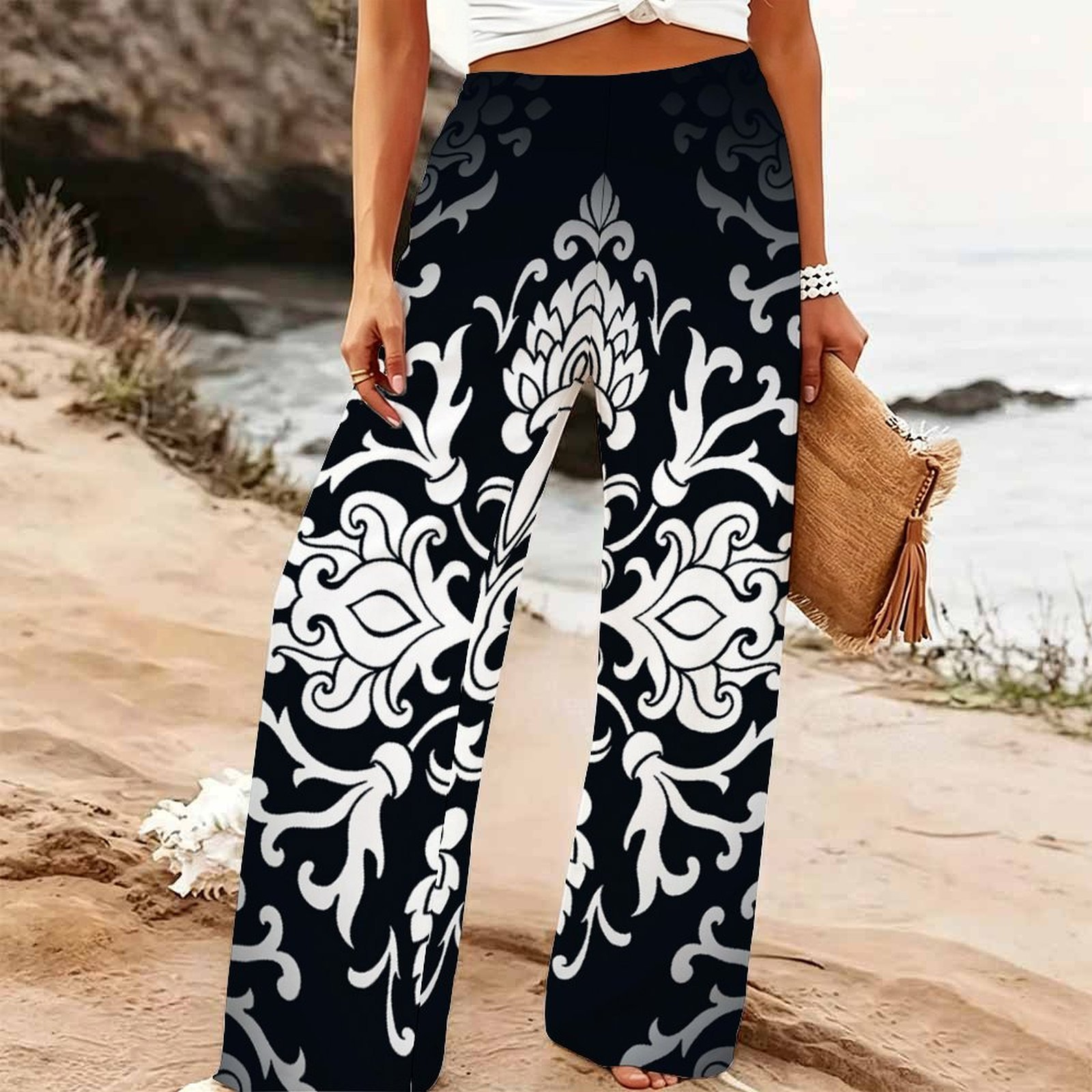 Damen Sommer Strand Weite Hose – Palazzo Pant Wide Bewertung und Preis