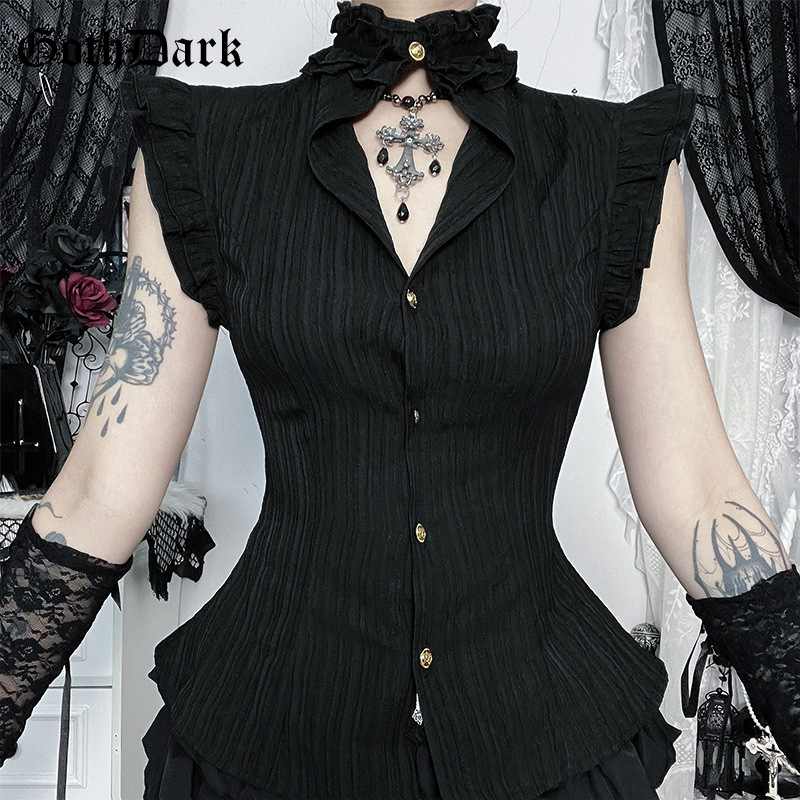 Goth Dark 90er Grunge Einreihi – Summer Goth Clothing Bewertung und Preis