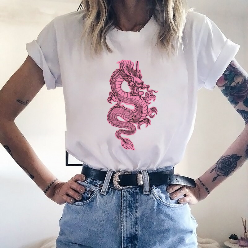 Damen-T-Shirts Pink Dragon Top – Summer Goth Clothing Bewertung und Preis