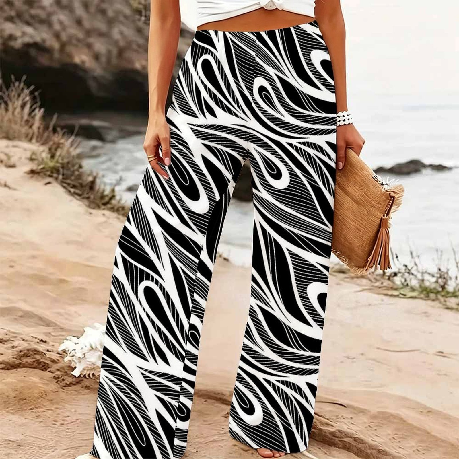 Damen Sommer Strand Weite Hose – Palazzo Pant Wide Bewertung und Preis