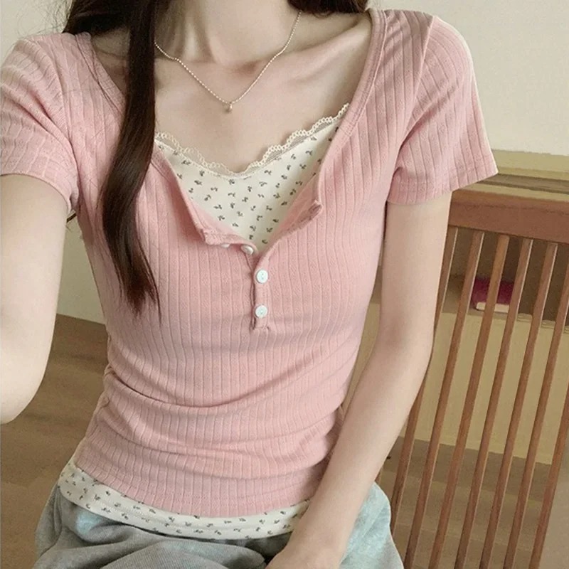 Damen Süße Spitzenbesatz Gerip – Crop Blouse Linen Bewertung und Preis