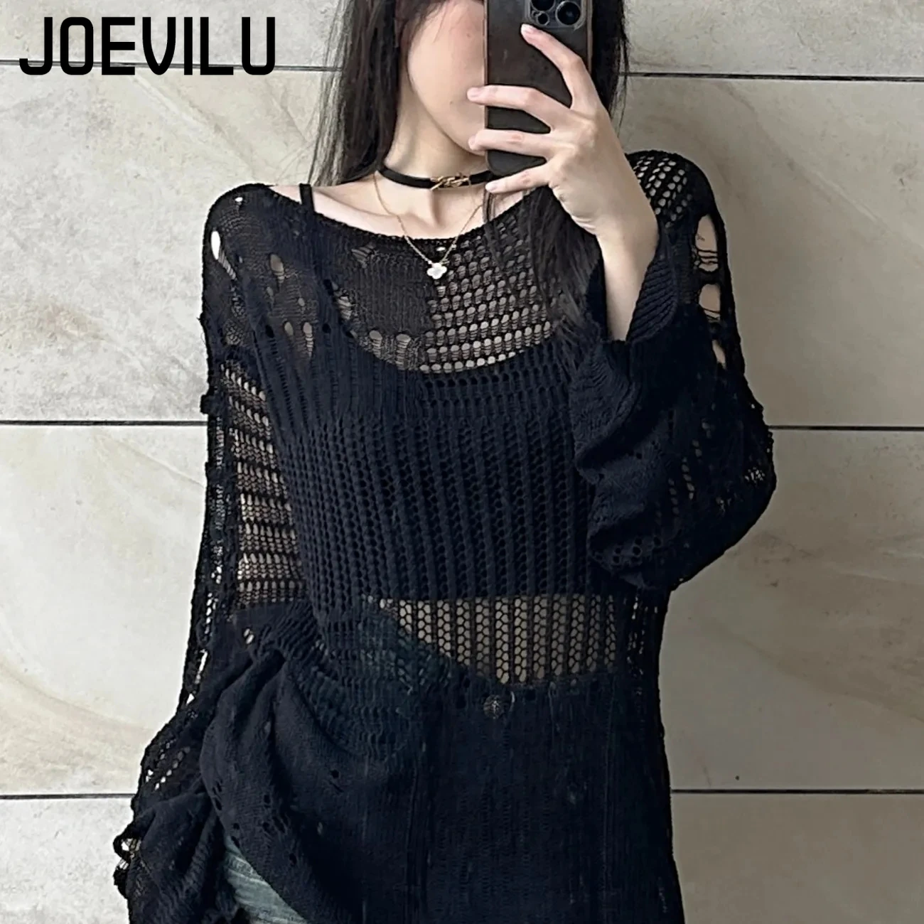 JOEVILU Hohl Stricken Bluse So – Summer Goth Clothing Bewertung und Preis