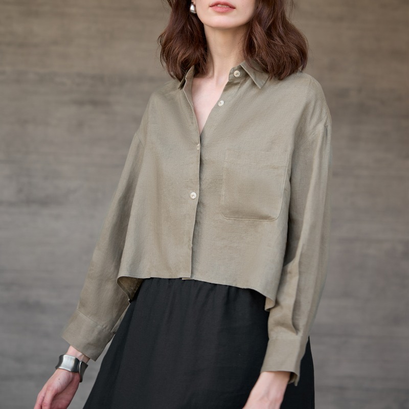 Weiße Hemden für Damen, 100 %  – Crop Blouse Linen Bewertung und Preis