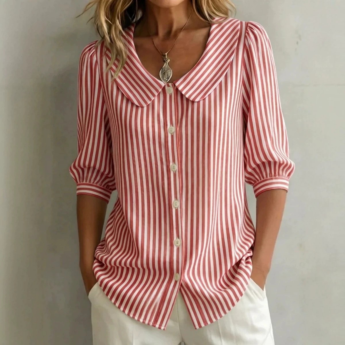 Damenbluse mit kurzen Ärmeln,  – Crop Blouse Linen Bewertung und Preis