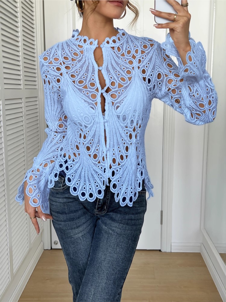 Weißes Spitzenhemd für Damen,  – Summer Clothing Holiday Bewertung und Preis