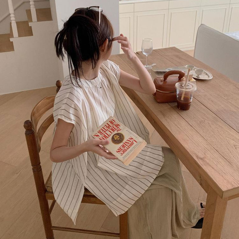 Lässige gestreifte Bluse für D – Summer Clothing Drop Bewertung und Preis